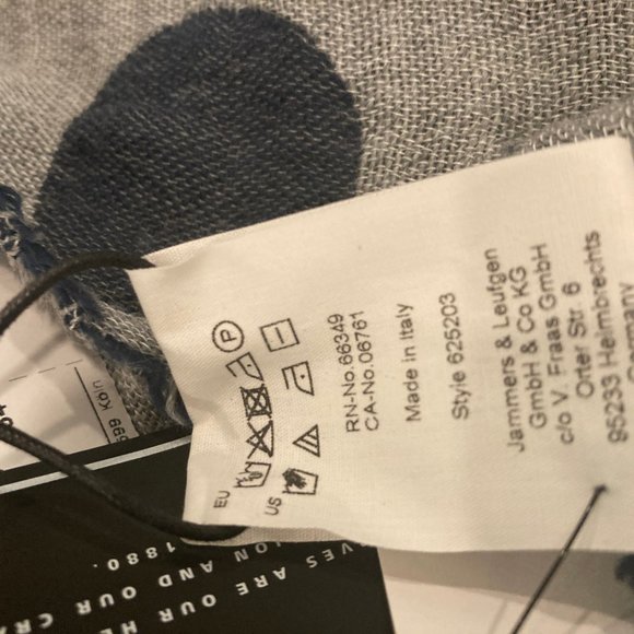 Grey and Navy Polka Dot Scarf - Picture 5 of 5